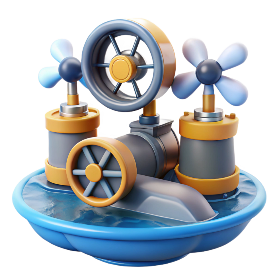 impressive creative Watercraft with Rotating Propellers and Valves original png