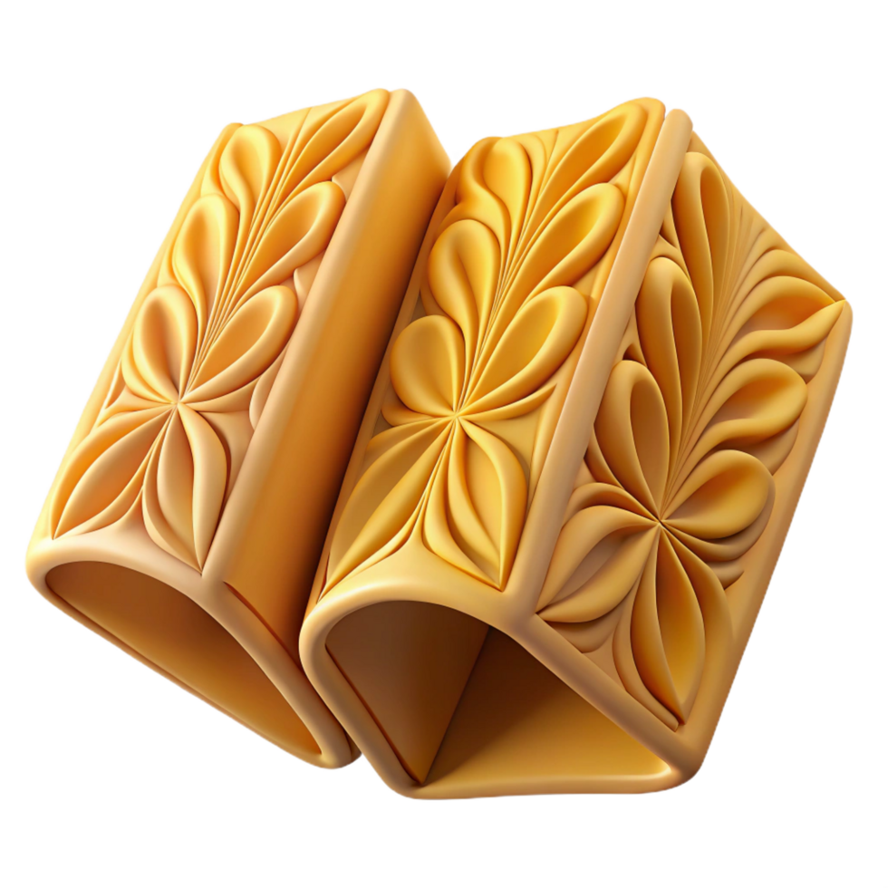 elegant vintage Floral Embossed Gold-Tone Decorative Pieces 4K png
