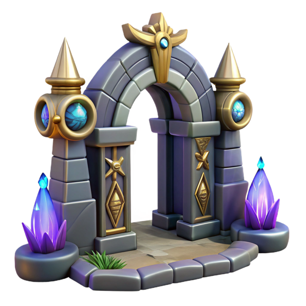 magnificent classic Mystical Stone Archway Gateway to Fantasy Realm high quality png