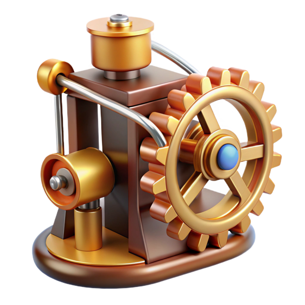 beautiful creative Steampunk Gear Mechanism Cogs, Wheels, and Bronze Design professional png