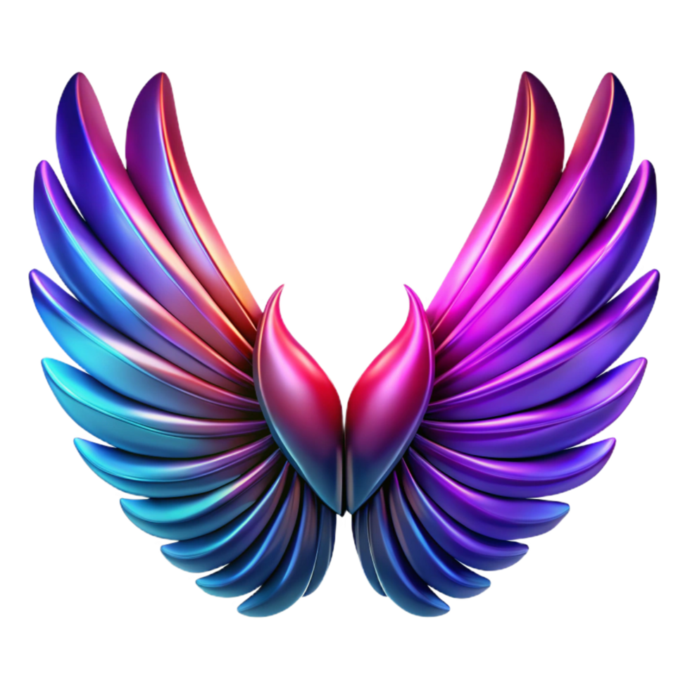 stunning modern Iridescent Wings Abstract 3D Art authentic png