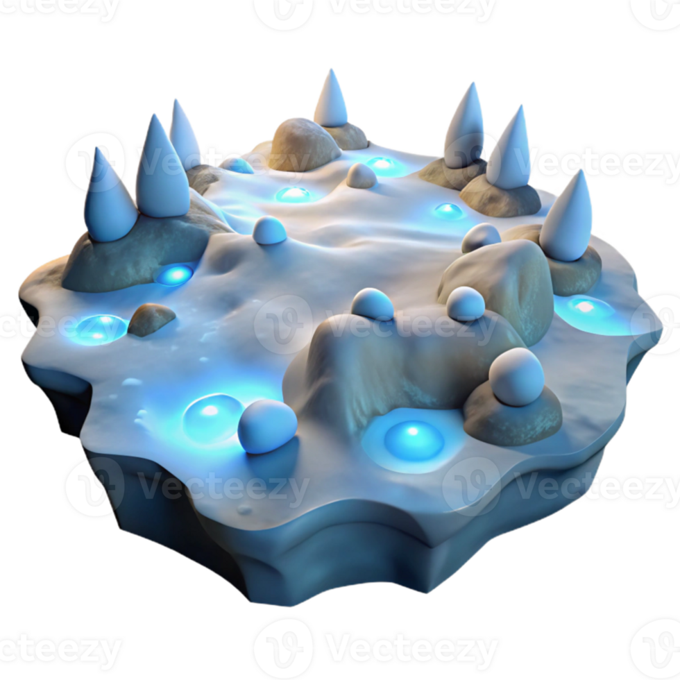 impressive contemporary Snowy Peaks 3D Render professional png