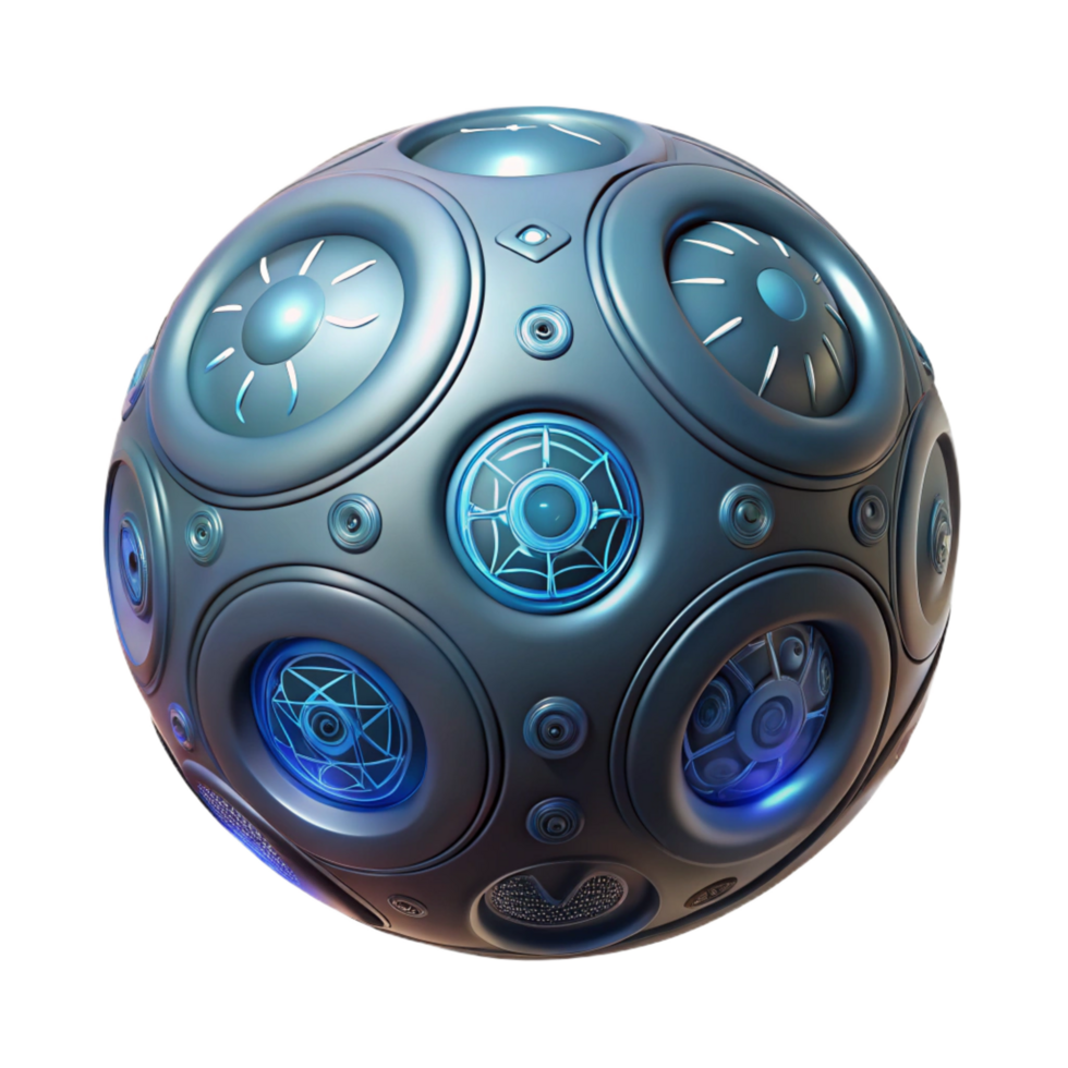 vibrant classic 3D Render of Spherical Speaker Array professional png