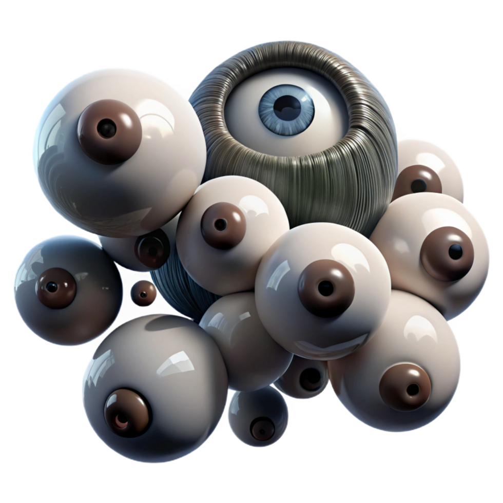 extraordinary modern Surreal Eyes Cluster 3D Abstract Art exclusive png