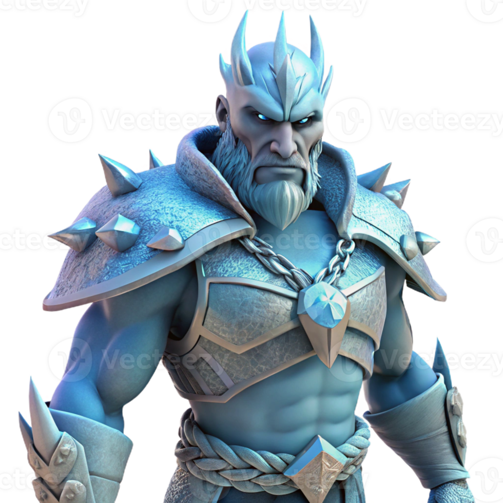 stunning contemporary Ice King 3D Render premium png
