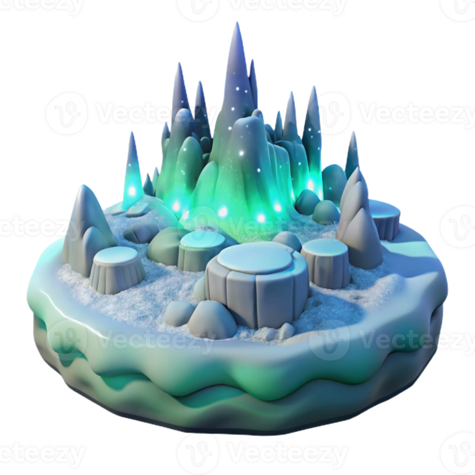 impressive vintage Enchanted Winter 3D Island Background exclusive png