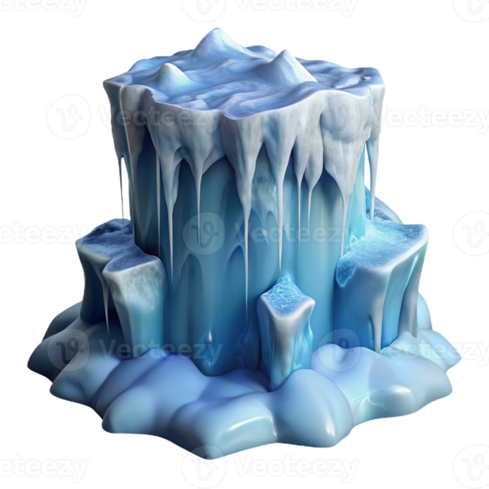 elegant rustic Icy 3D Render Glacial Formation exclusive png