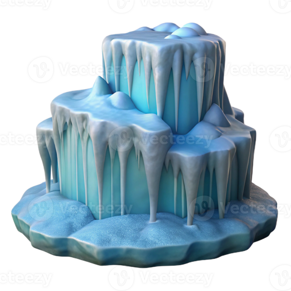 wonderful contemporary Icy 3D Render of a Frozen Waterfall 4K png