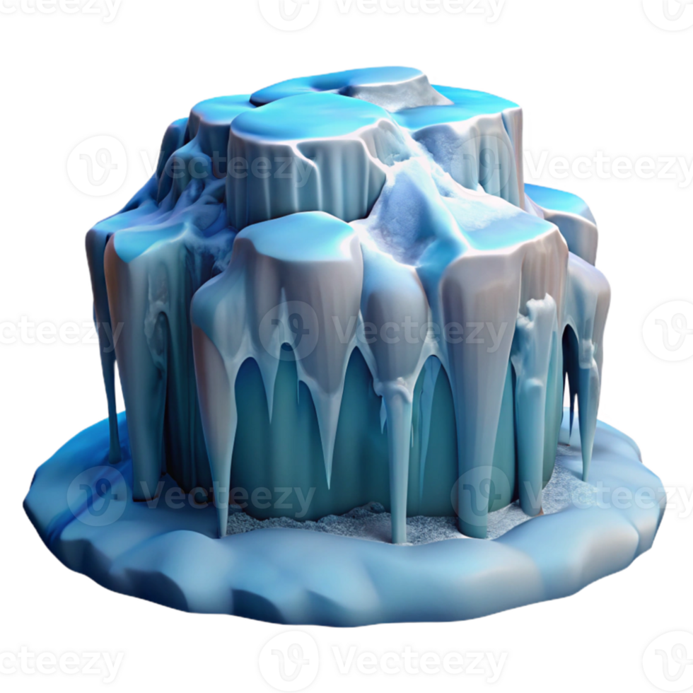 elegant modern Icy 3D Render Glacial Formation exclusive png