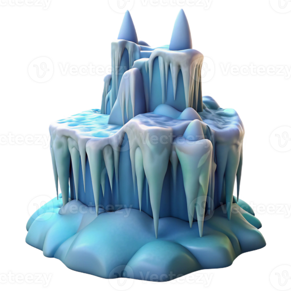 beautiful contemporary Icy Peaks 3D Render 4K png