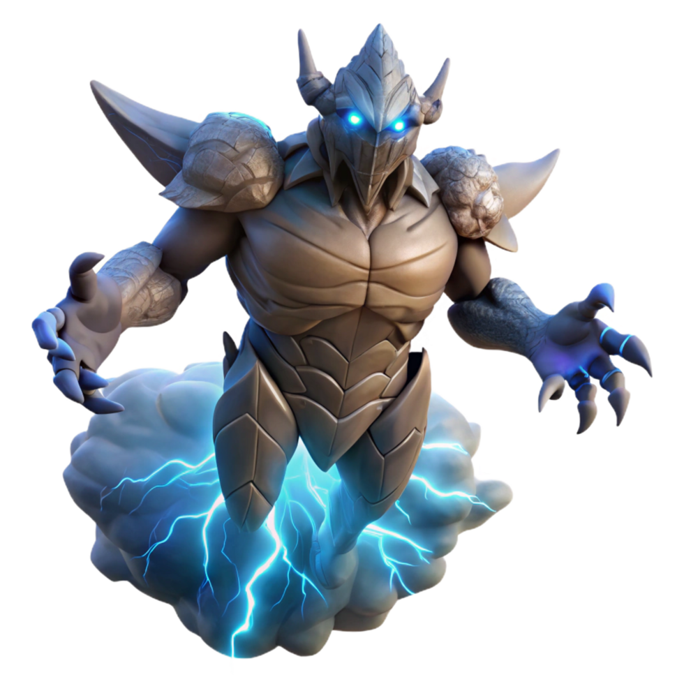 beautiful traditional Stone Colossus Thunderstorm Power, Fantasy Creature high resolution png