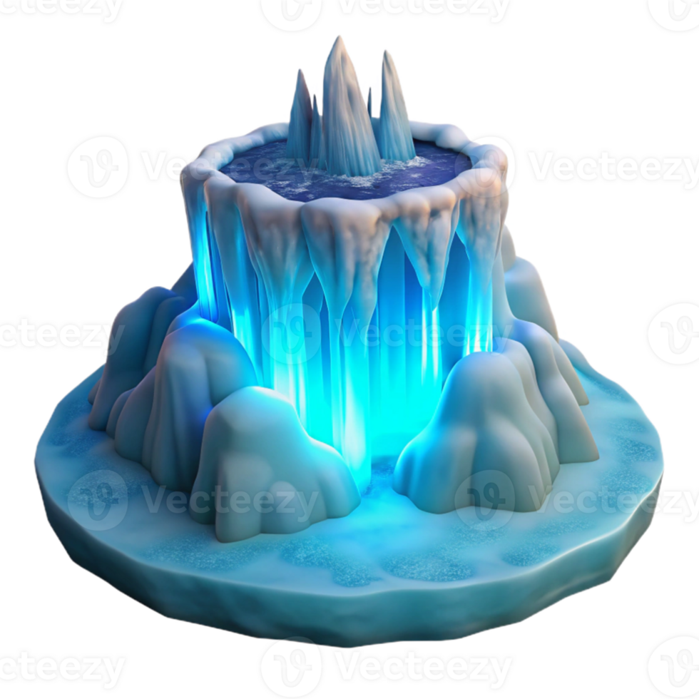 wonderful rustic Icy Grotto 3D Render detailed png