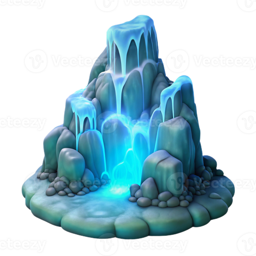extraordinary vintage Glowing Waterfall 3D Model authentic png