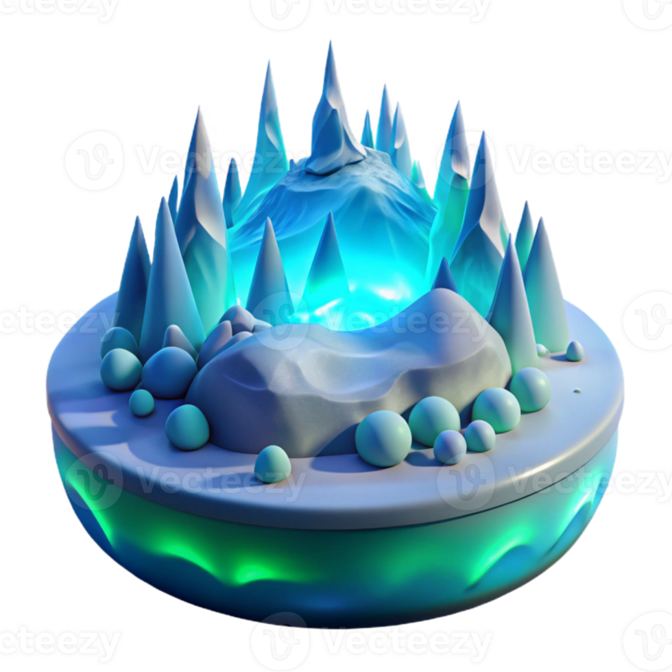 serene rustic Icy Peaks 3D Render genuine png