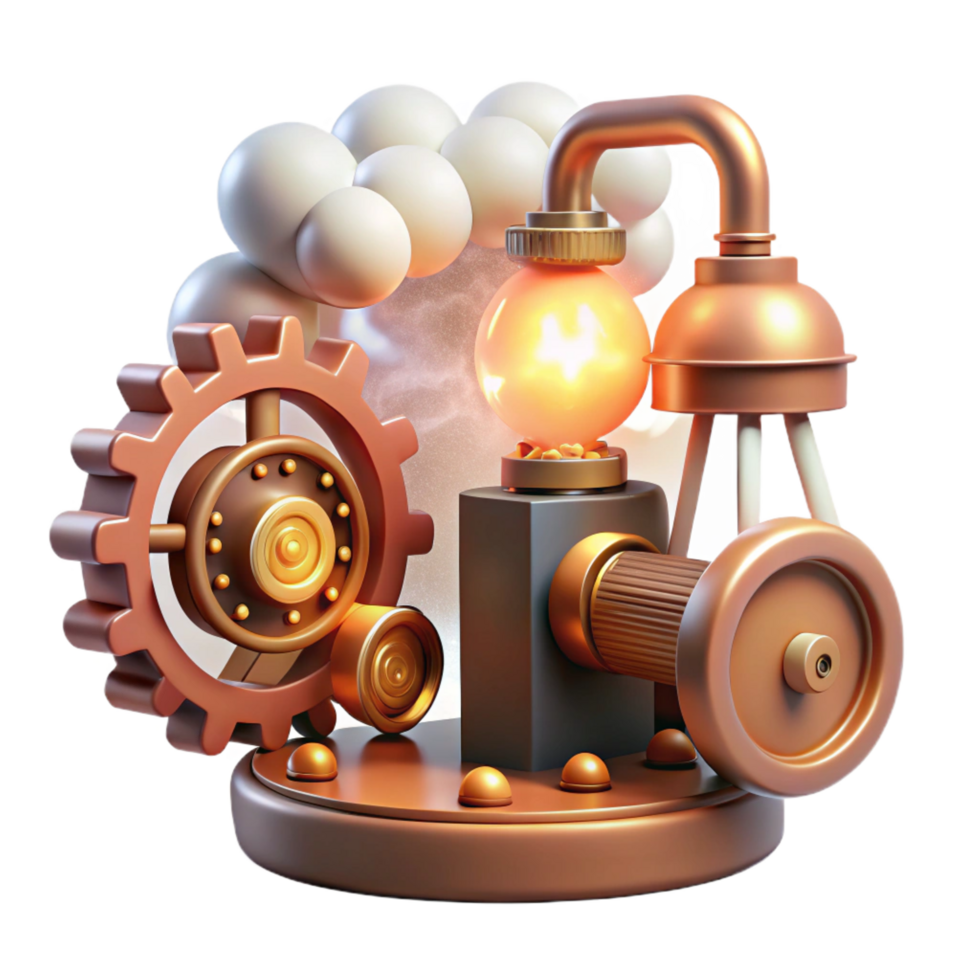 stunning rustic Steampunk Gear Machine Cogs, Steam, and Innovation high resolution png