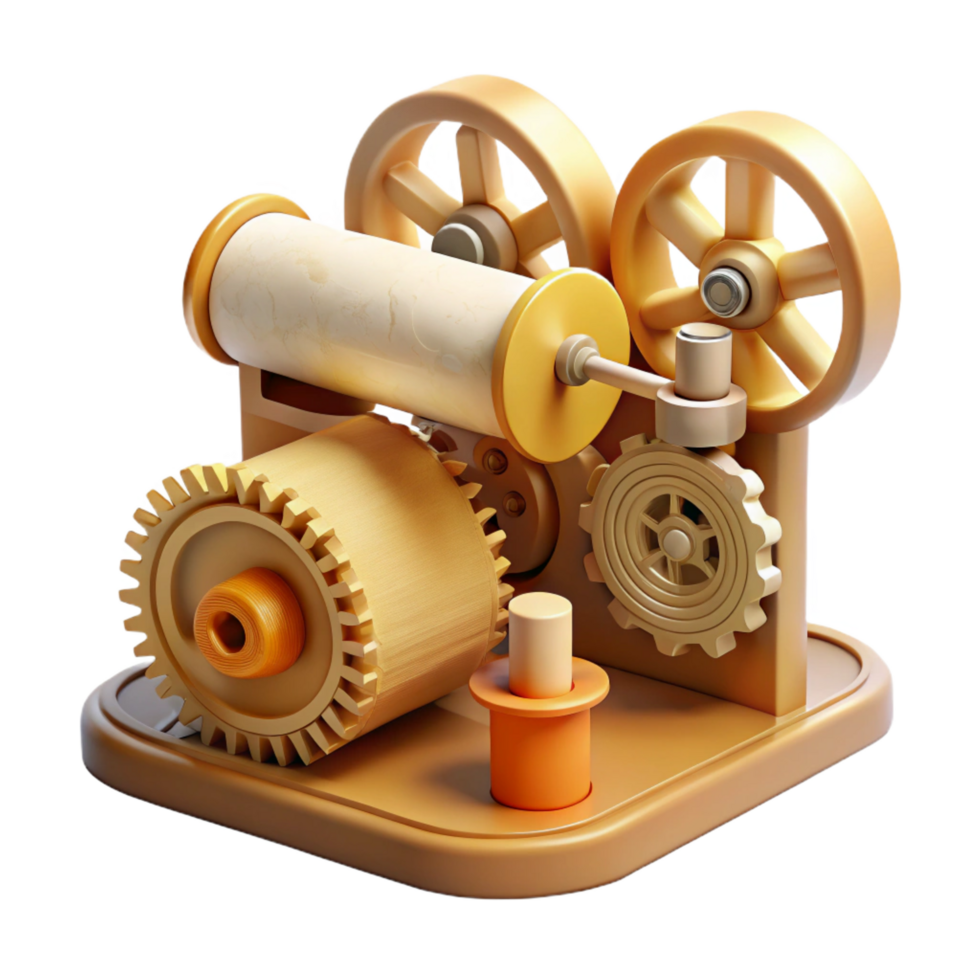 extraordinary rustic Gear Mechanism Rotating Wheels and Cylinders high quality png
