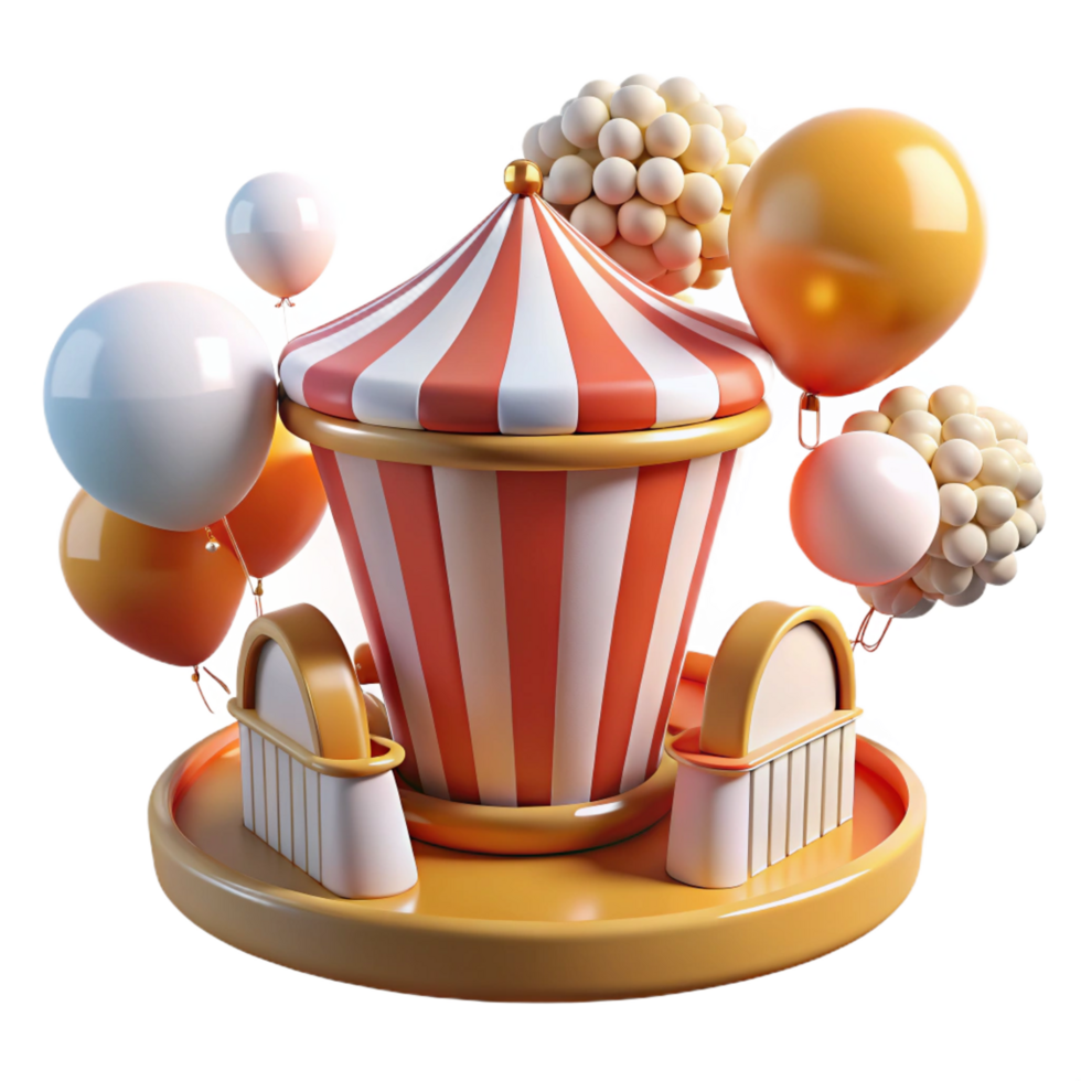 extraordinary creative Fairytale Circus Carousel with Balloons high resolution png