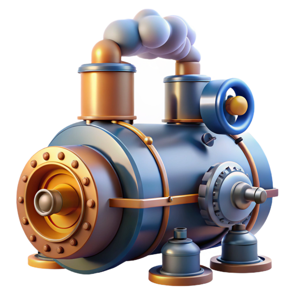 elegant classic Steampunk Engine Retro-Futuristic Machine Design premium png
