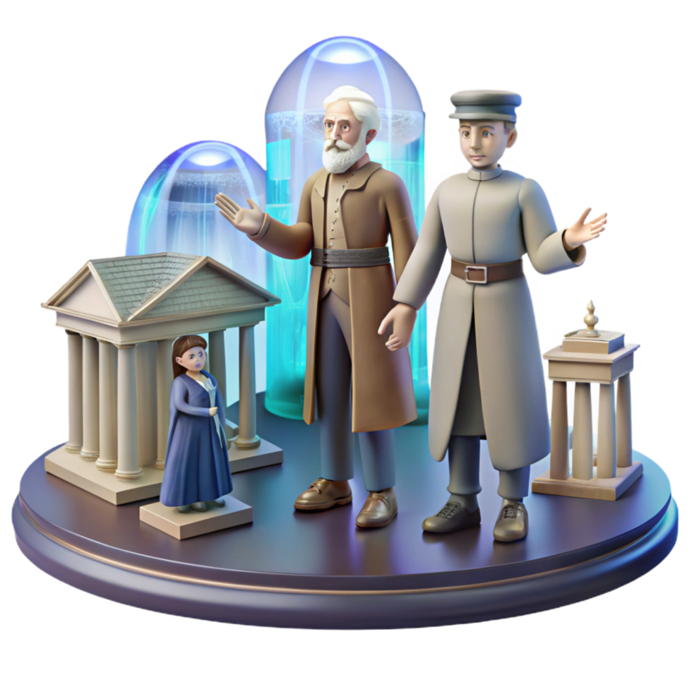 vibrant modern Exploring History Ancient Architecture, Figures, and Time Capsules professional png