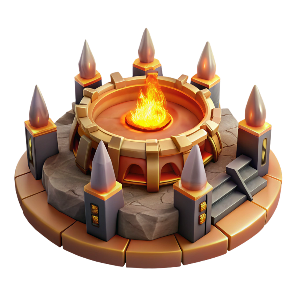 vibrant modern Fantasy Fire Altar 3D Game Asset exclusive png
