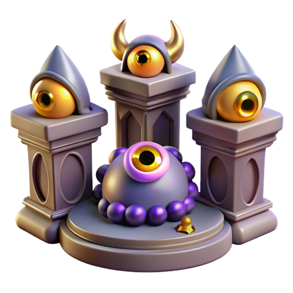 magnificent creative 3D Render of Cyclops Monster on a Stone Pedestal authentic png