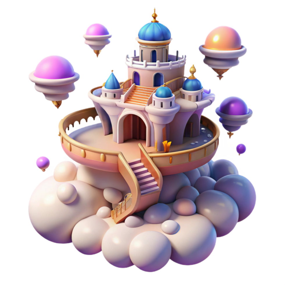 impressive rustic Enchanted Cloud Castle A Fantasy Realm professional png