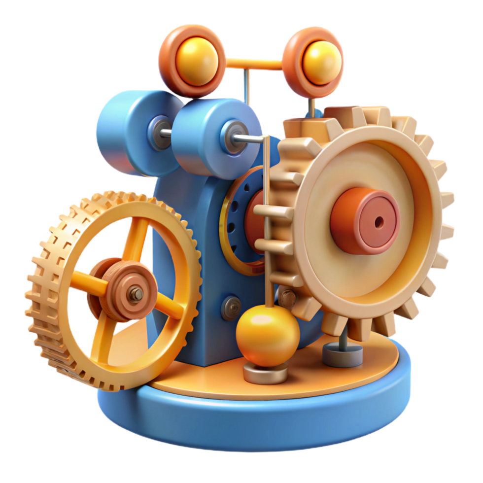 impressive creative Colorful Gear Mechanism A 3D Model of Interlocking Gears and Rotating Parts high resolution png