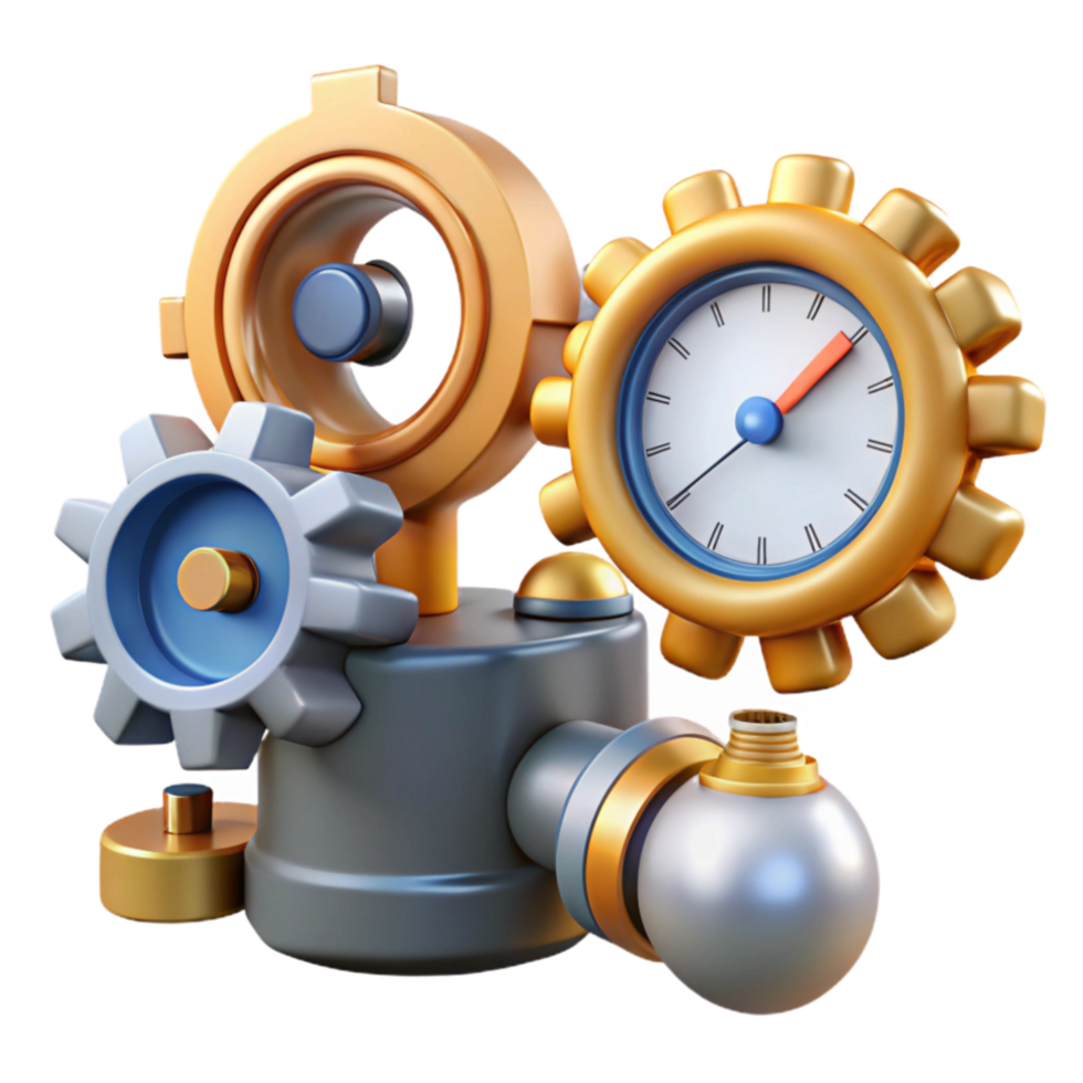 beautiful traditional Time-Based Mechanical System Gears, Clock, and Precision original png