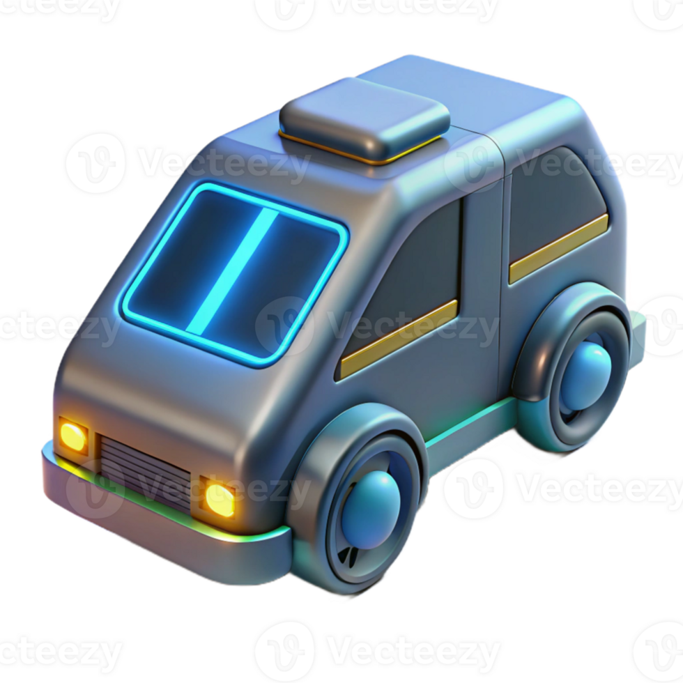 wonderful abstract Futuristic 3D Minivan Render 4K png