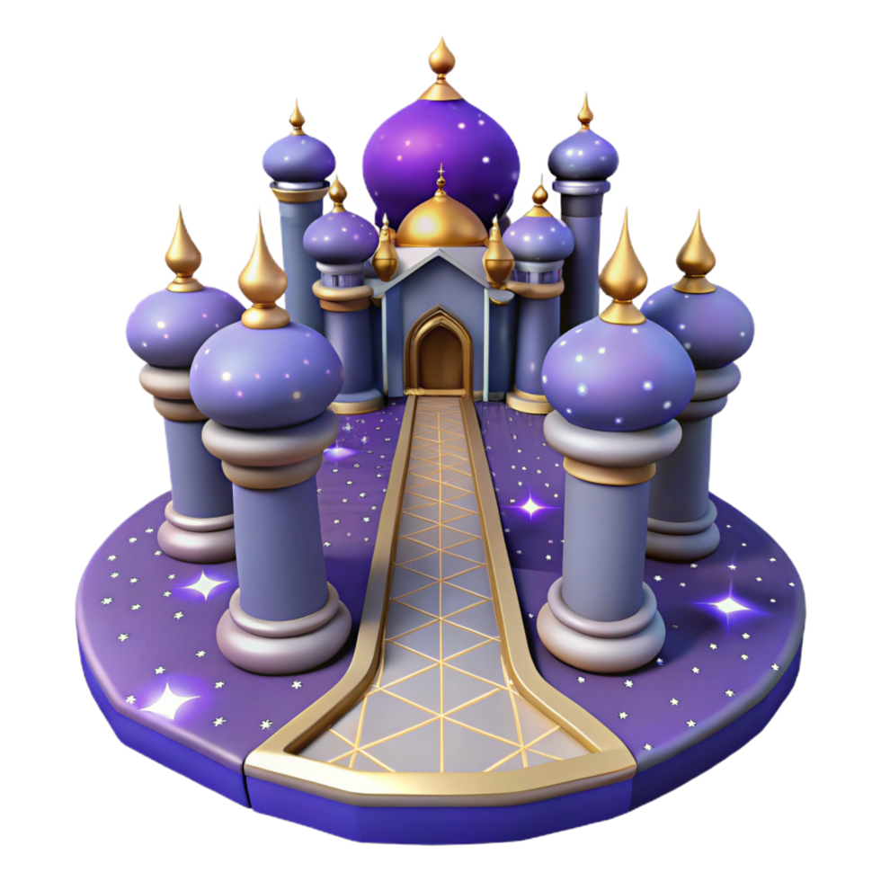 wonderful classic Enchanted Palace 3D Render of a Magical Castle detailed png