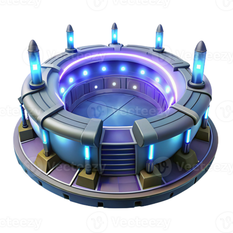 dramatic minimalist Futuristic Arena 3D Model detailed png