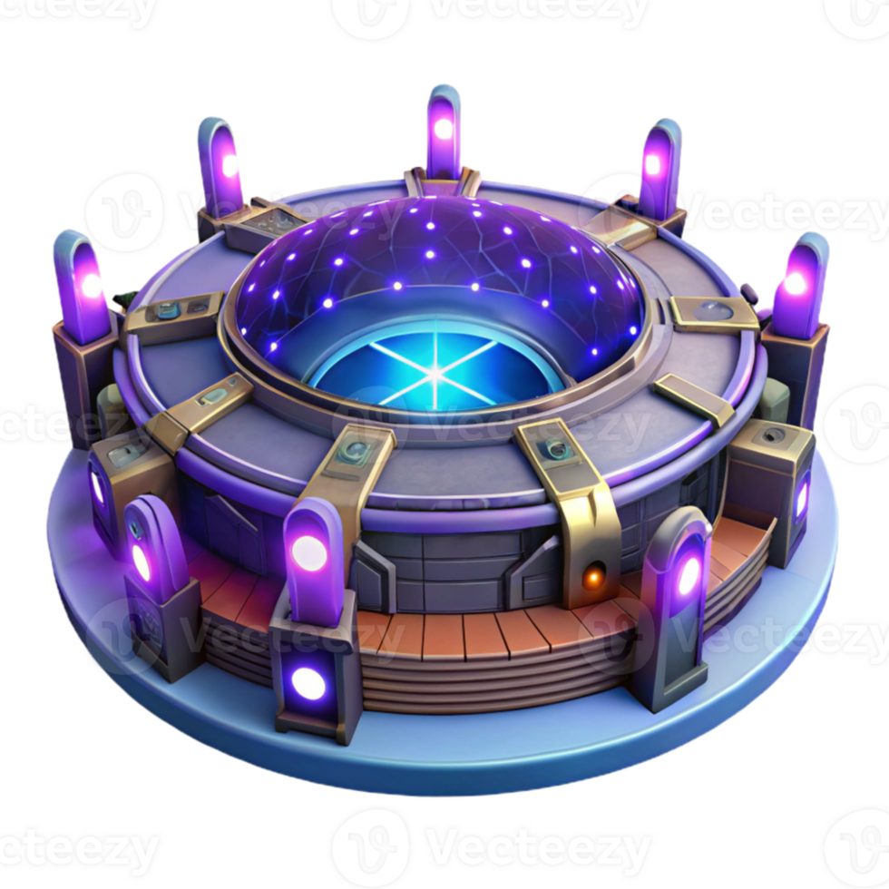 vibrant abstract Futuristic Energy Core 3D Render exclusive png