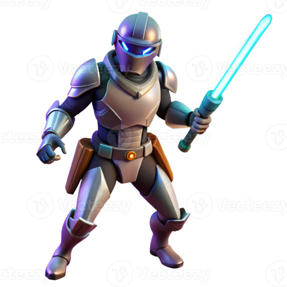 extraordinary classic 3D Render Futuristic Knight, Sci fi Warrior genuine png