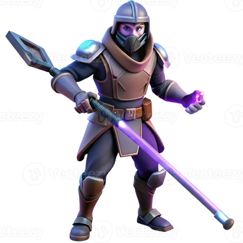 elegant contemporary 3D Render of Fantasy Warrior original png