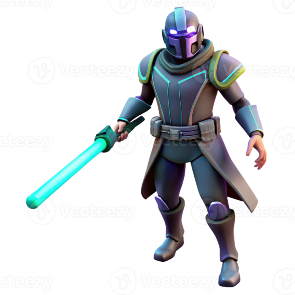 dramatic rustic 3D Render Futuristic Knight exclusive png