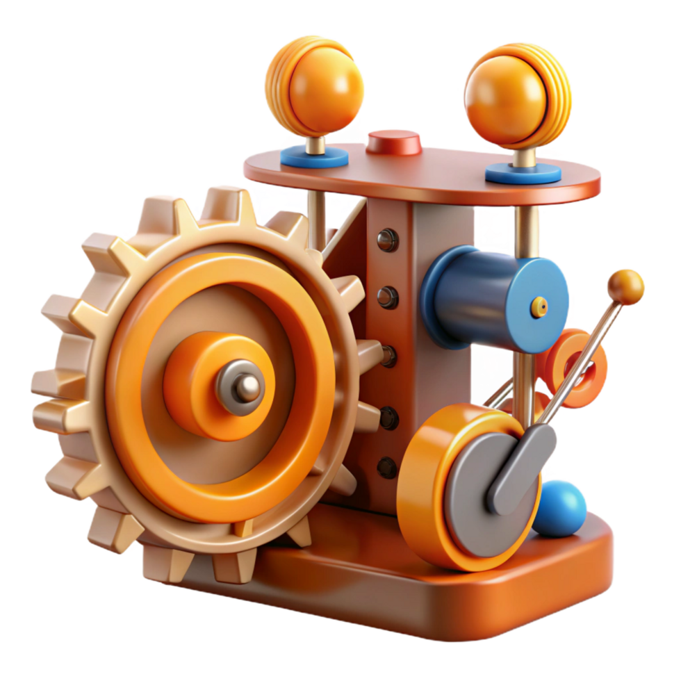 extraordinary abstract Colorful Gear Machine 3D Render of Intricate Mechanism exclusive png
