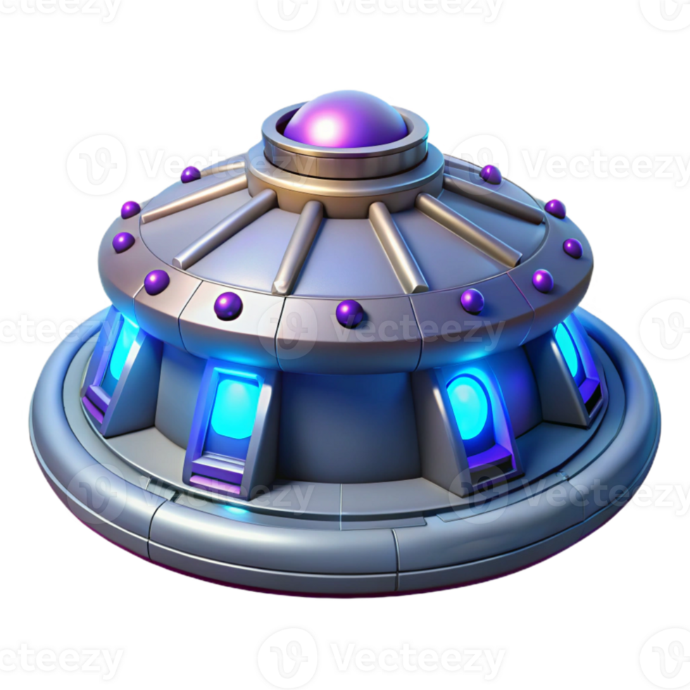 extraordinary modern 3D Render Futuristic UFO Spaceship Model high quality png