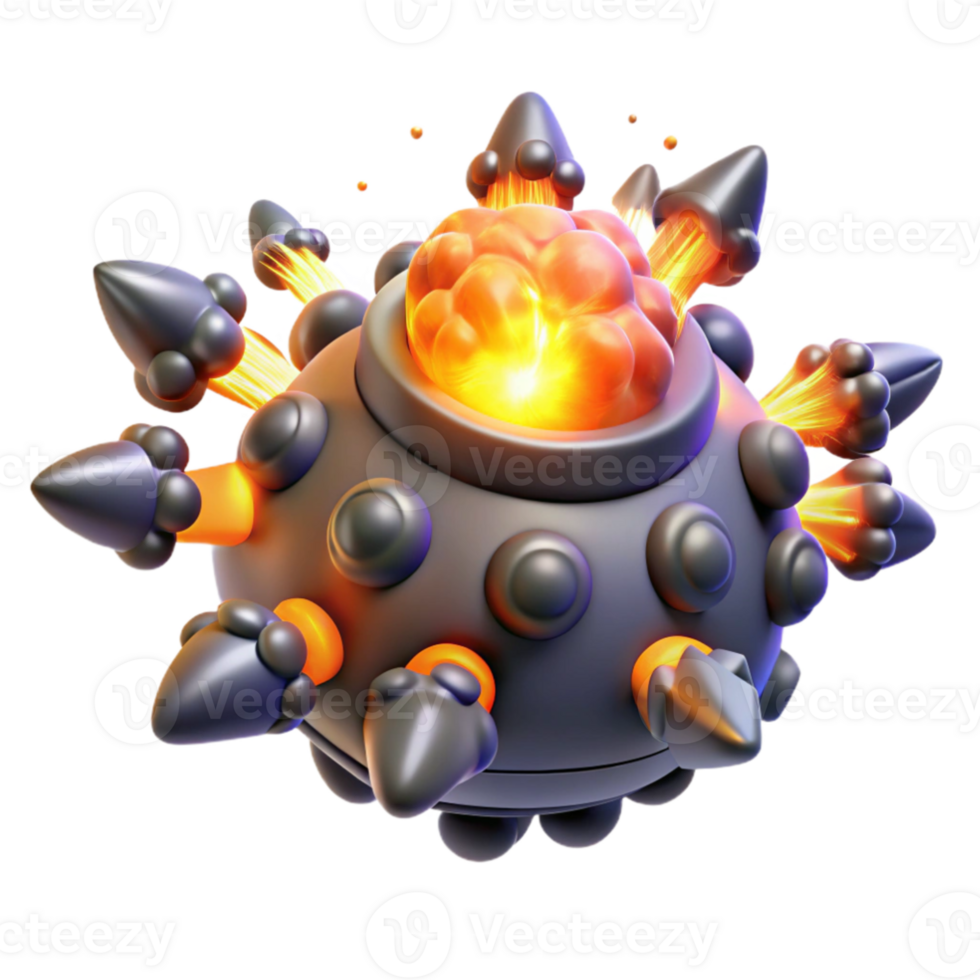 magnificent abstract Exploding 3D Bomb Illustration 4K png