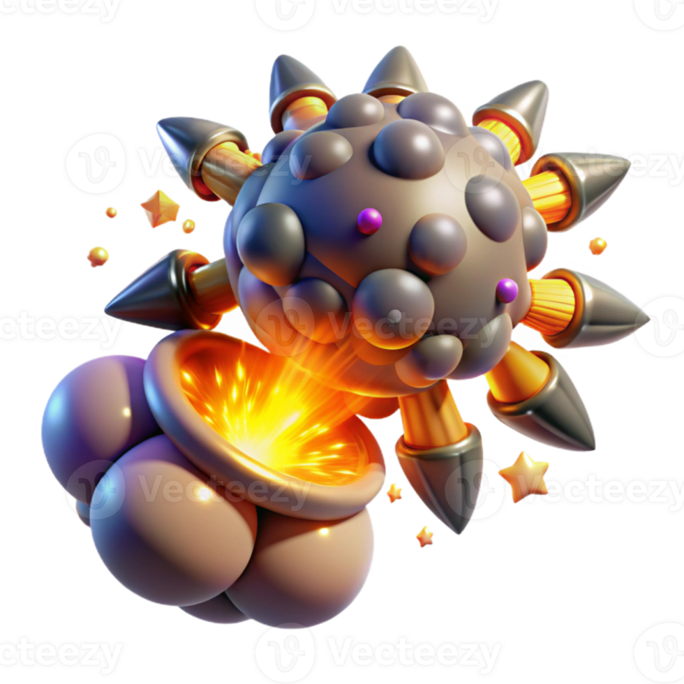 vibrant modern 3D Render of Exploding Cosmic Orb authentic png