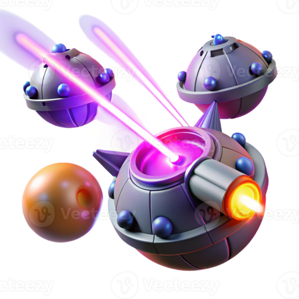 beautiful rustic 3D Render Futuristic Laser Weapon System high resolution png