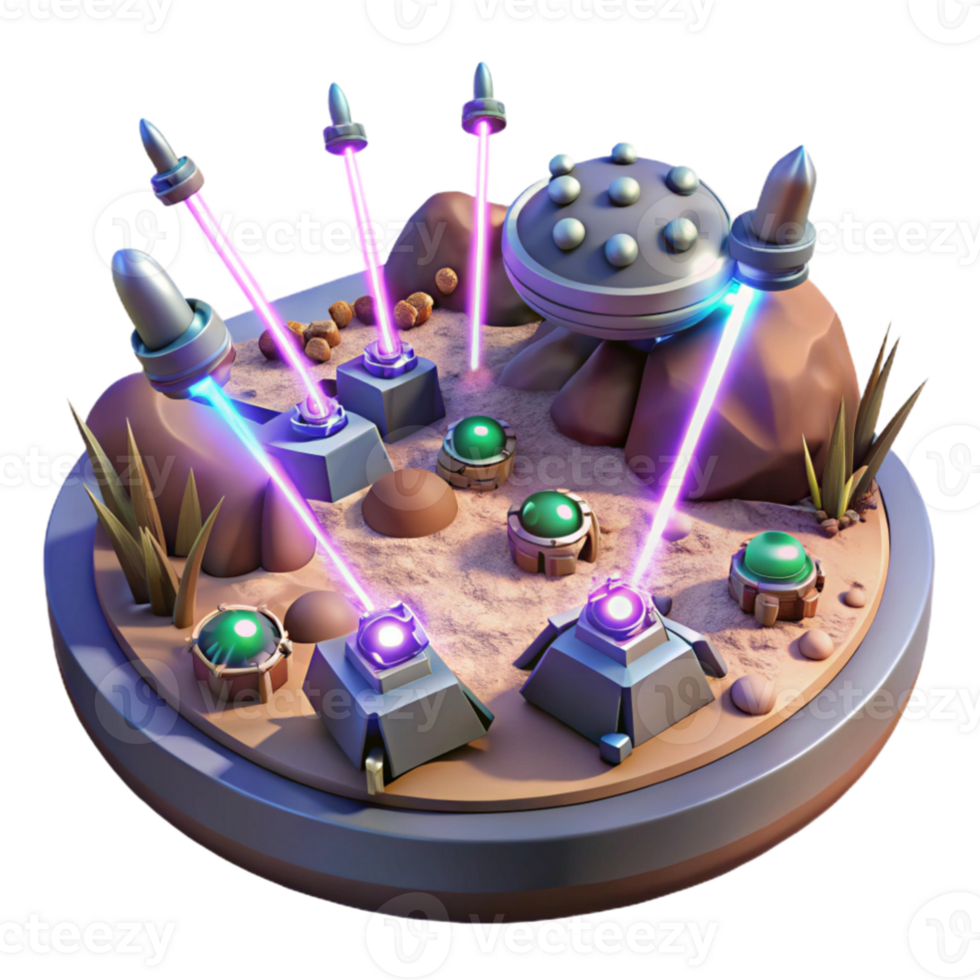 impressive minimalist 3D Render Sci fi Desert Base high resolution png
