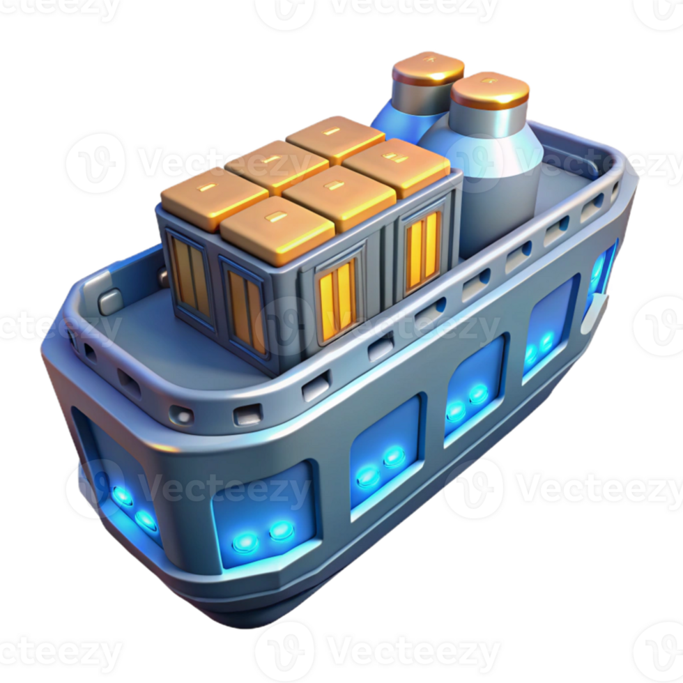 stunning minimalist Futuristic Cargo Vessel 3D Render authentic png
