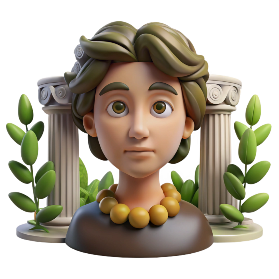 magnificent modern 3D Render of Classical Bust with Columns genuine png