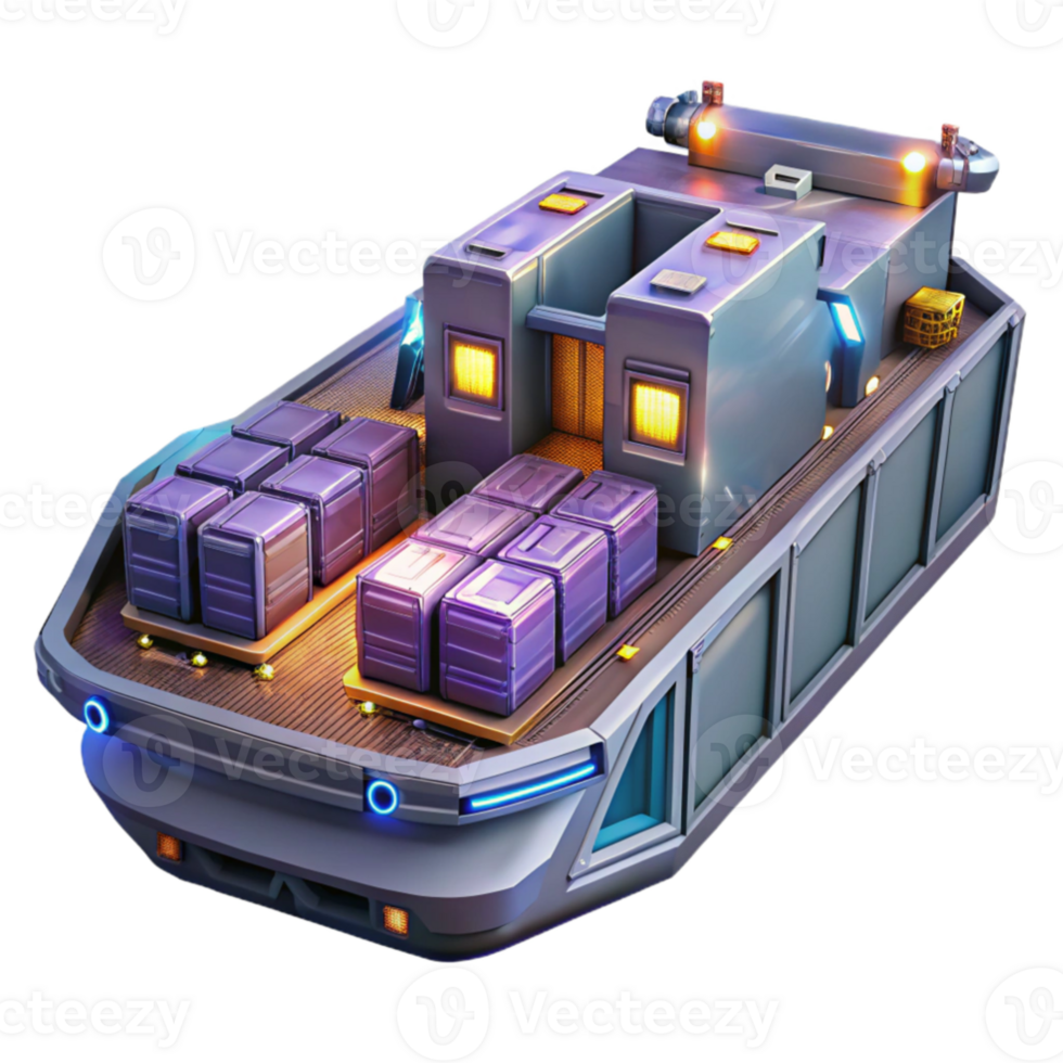 beautiful artistic Futuristic Cargo Vessel 3D Render genuine png