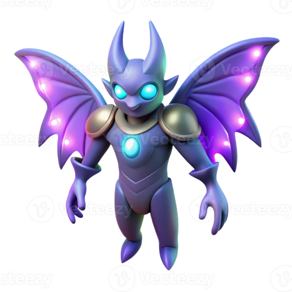 elegant abstract Glowing Demon 3D Render high quality png