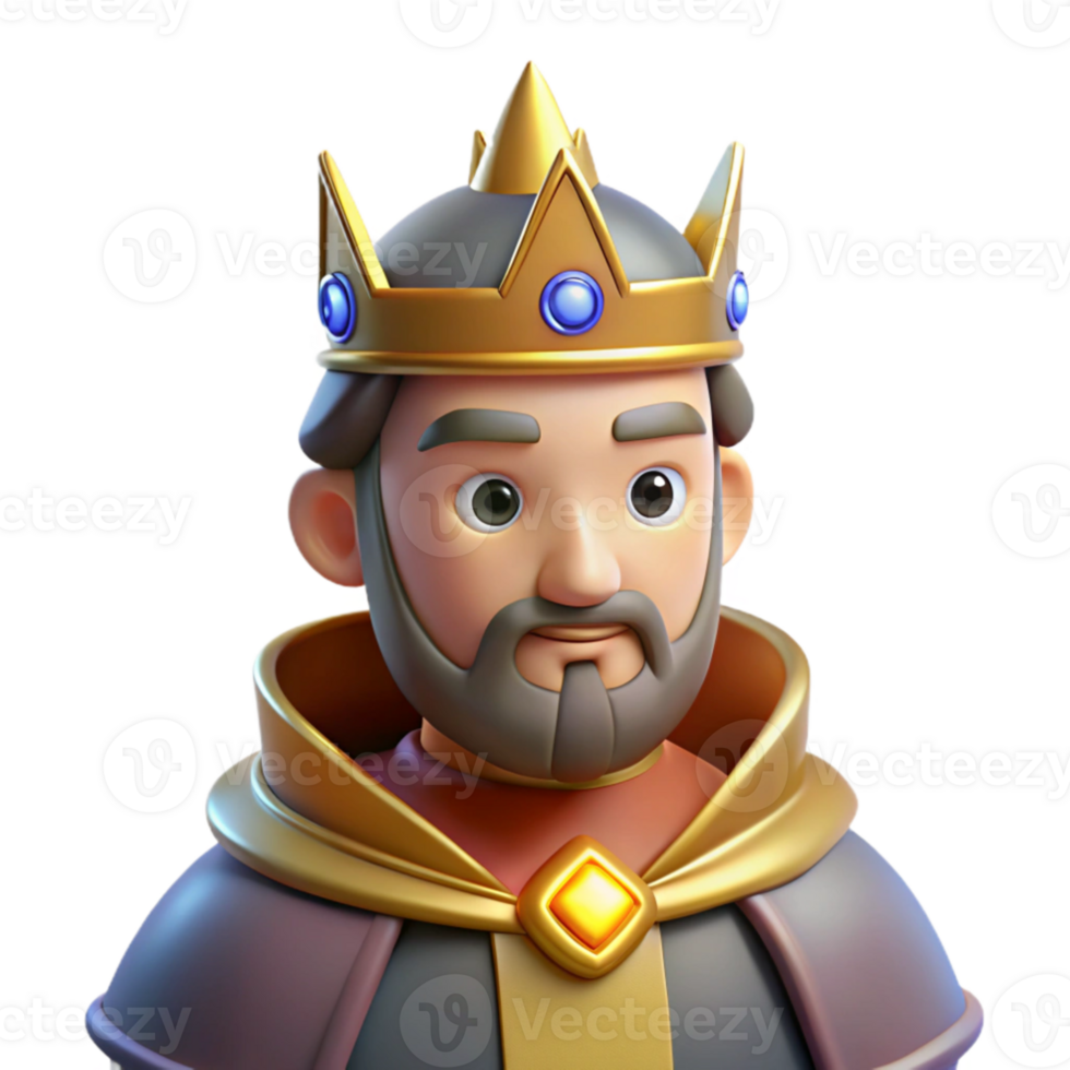 stunning modern 3D Cartoon King Illustration professional png