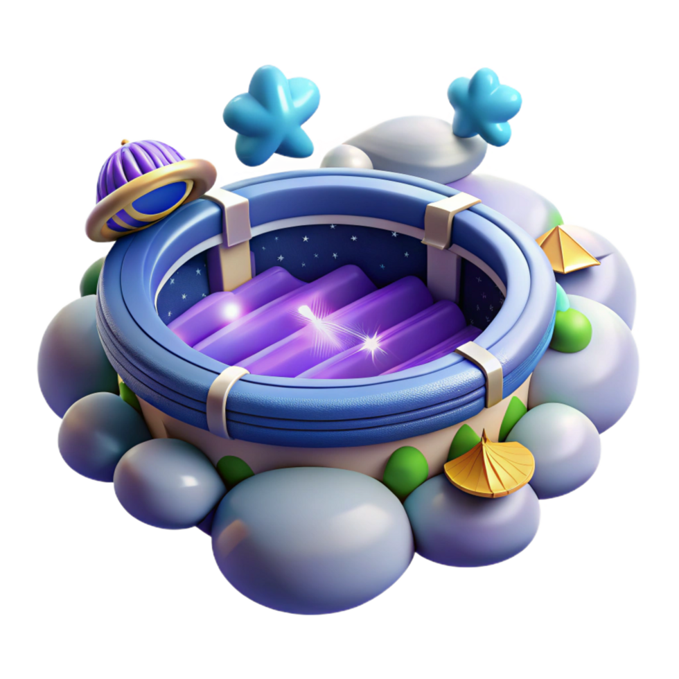 extraordinary rustic Celestial Observatory 3D Render of Fantasy Night Sky premium png