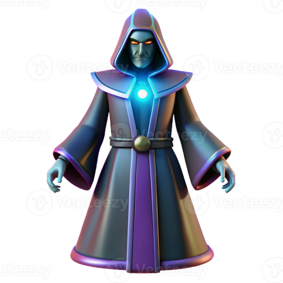 elegant modern 3D Render Dark Wizard Illustration professional png
