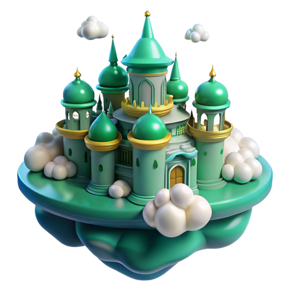 vibrant creative Enchanted Floating Castle A 3D Fantasy Scene detailed png
