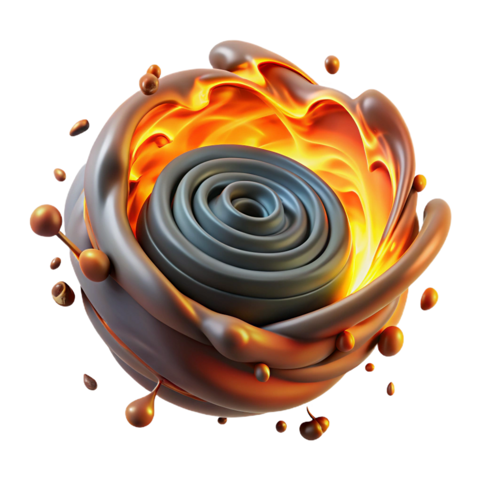 wonderful modern Abstract 3D Render Molten Liquid, Circular Forms, Dynamic Splash professional png